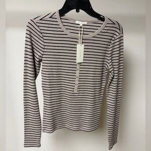 Z supply Stella stripe Henley heather taupe